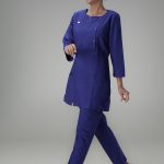 آبی کاربنی - تونیک شلوار سه دکمه ITKA301 | ایطب