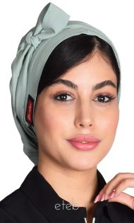 کلاه گره ای حجاب سبز پاستیلی ICV224 | ایطب