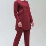 تونیک شلوار زنانه دومینا زرشکی ITMD102 | ایطب