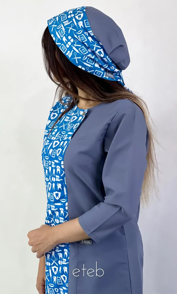 تونیک شلوار الیت دندانپزشکی طوسی ITFA304