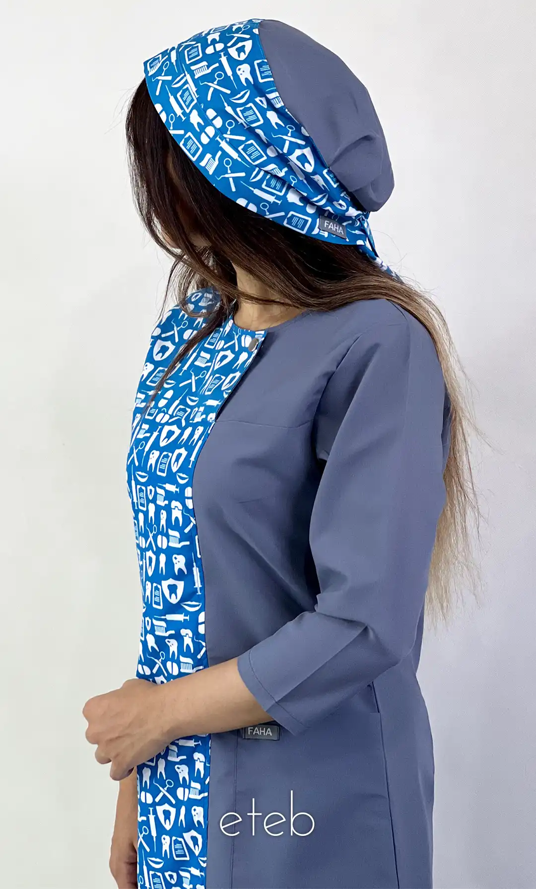 تونیک شلوار الیت دندانپزشکی طوسی ITFA304