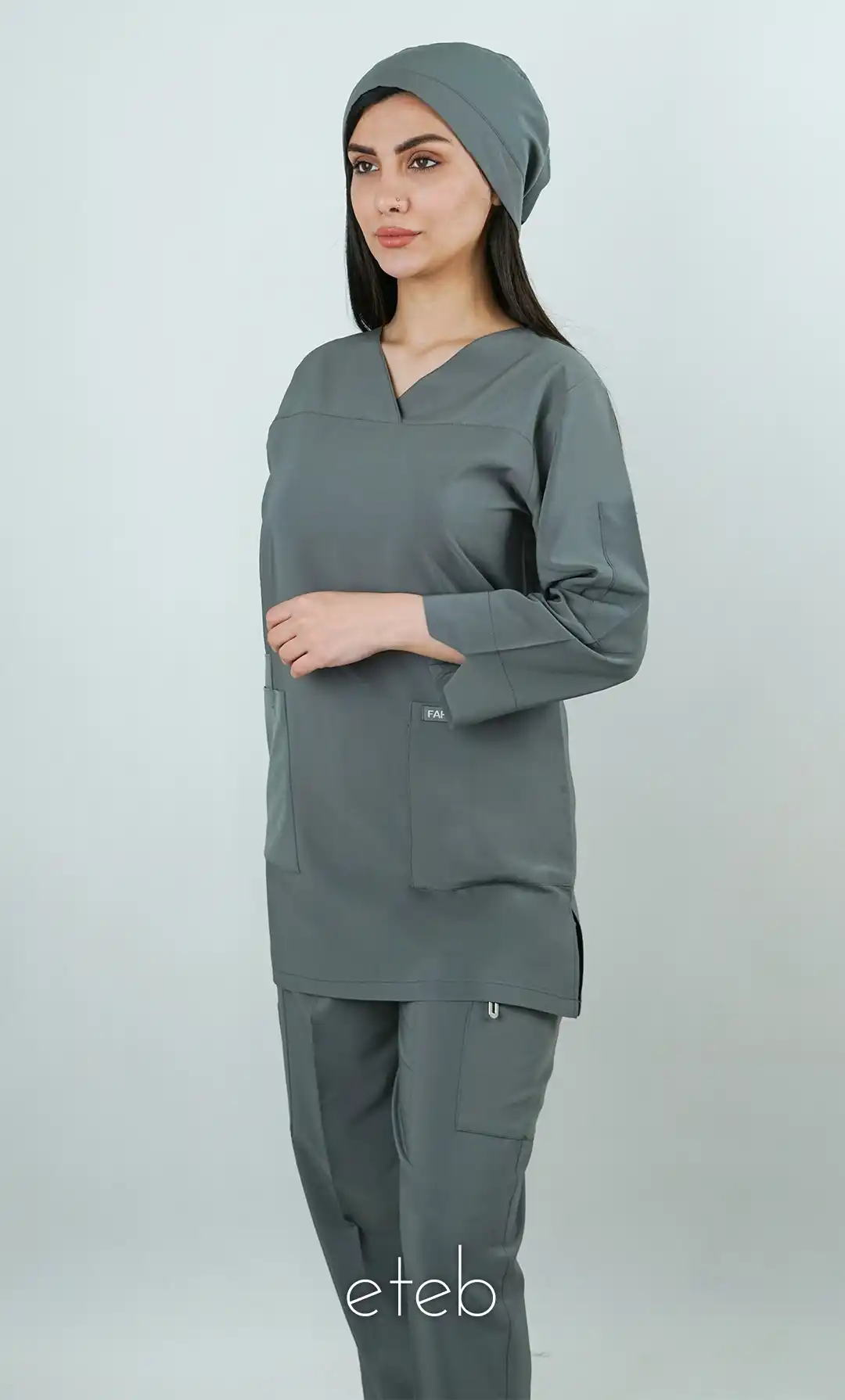تونیک شلوار لوتوس طوسی