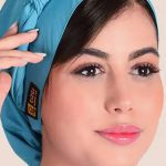 کلاه گره ای حجاب سبز آبى ICV208 | ایطب