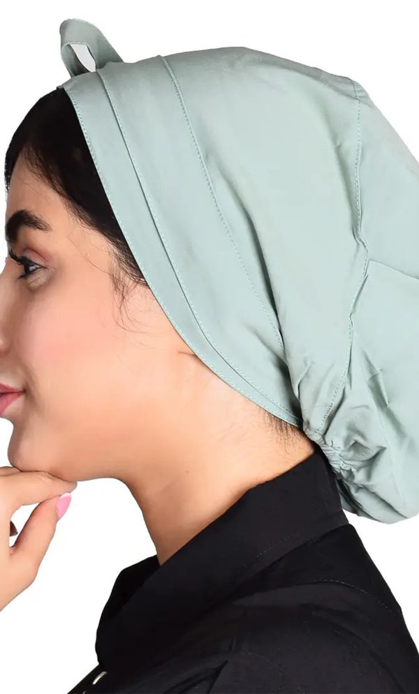 کلاه گره ای حجاب سبز پاستیلی ICV224
