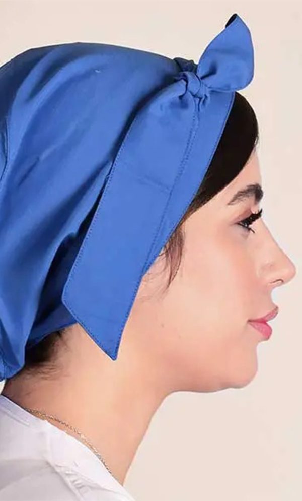 کلاه گره ای حجاب آبی استخری ICV201