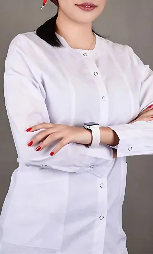 روپوش سفید زنانه دکمه فلزی IAV102
