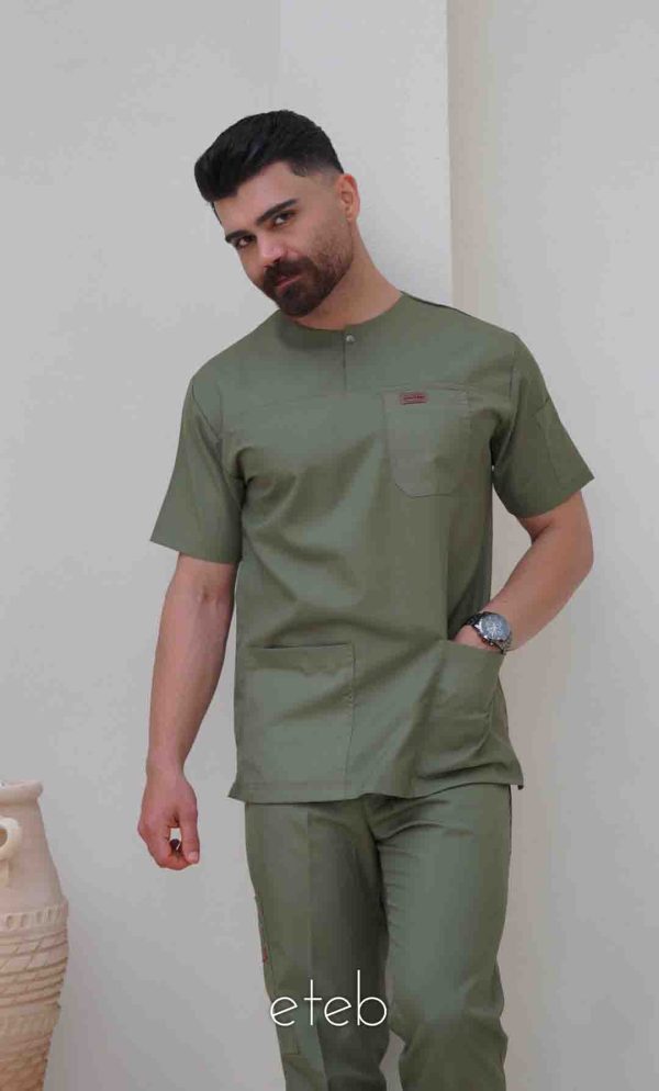 خریداری اسکراب یونیسکس یقه گرد پسته ای اورا ISOR203 | ایطب