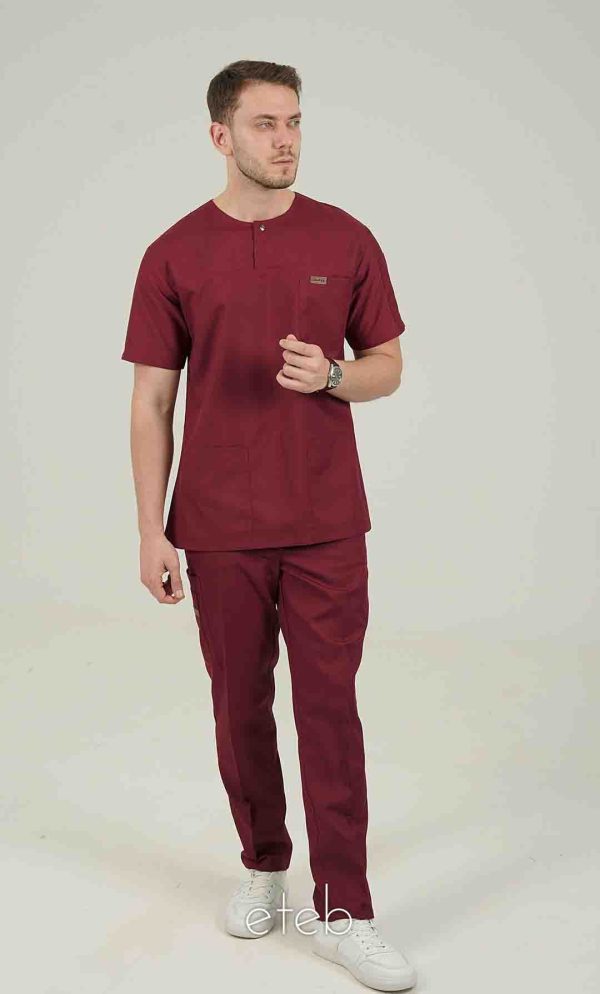 اسکراب یونیسکس یقه گرد زرشکی اورا ISOR210