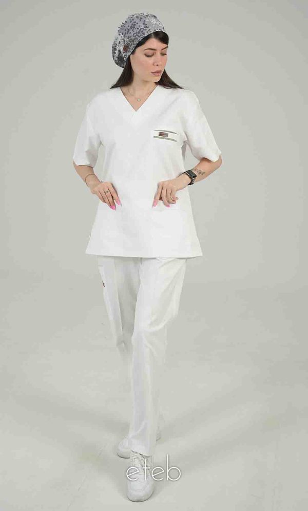 اسکراب یونیسکس یقه هفت سفید اورا ISOR104