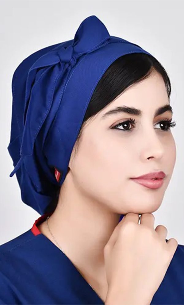 کلاه گره ای حجاب آبی کاربنی ICV202