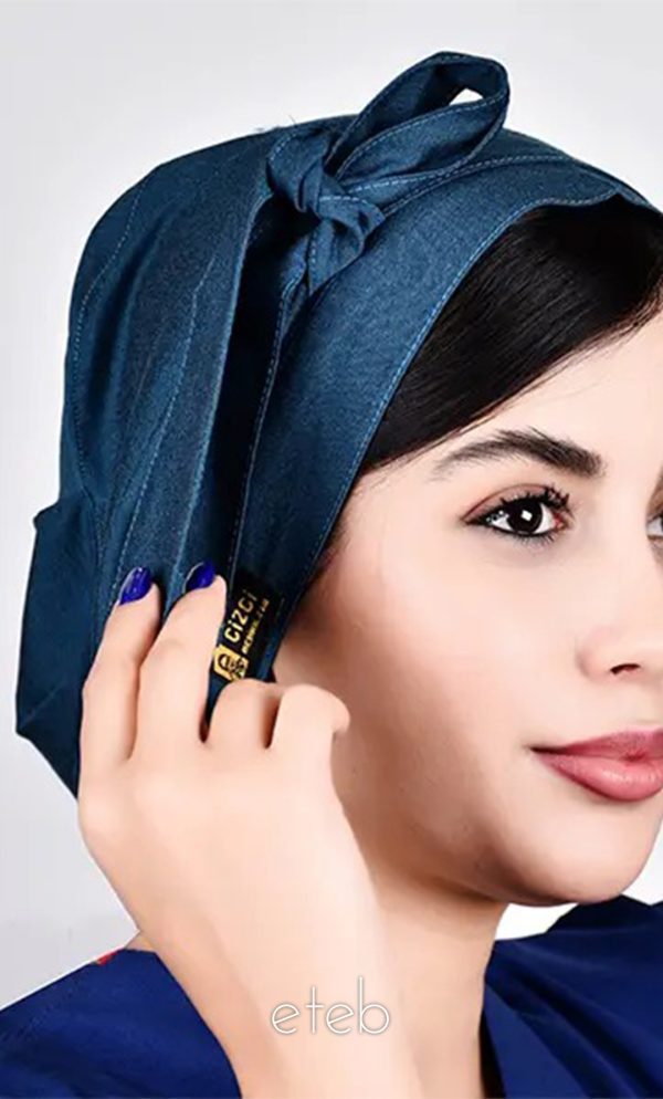 کلاه گره ای حجاب سبز جین ICV211