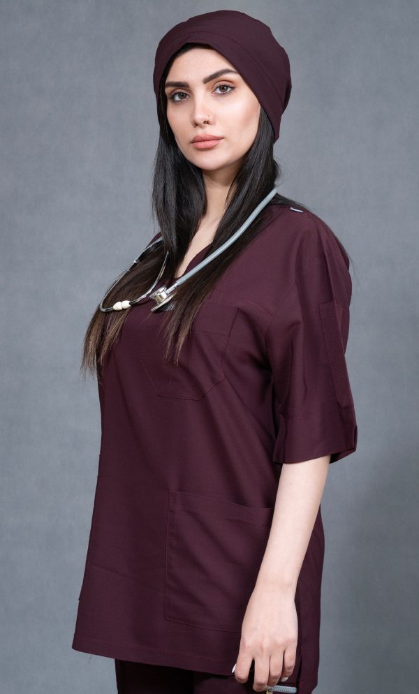 اسکراب شلوار لوتوس دارای رنگ زرشکی ISFA306 | ایطب