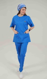 خریداری اسکراب یونیسکس یقه گرد آبی روشن اورا ISOR201 | ایطب