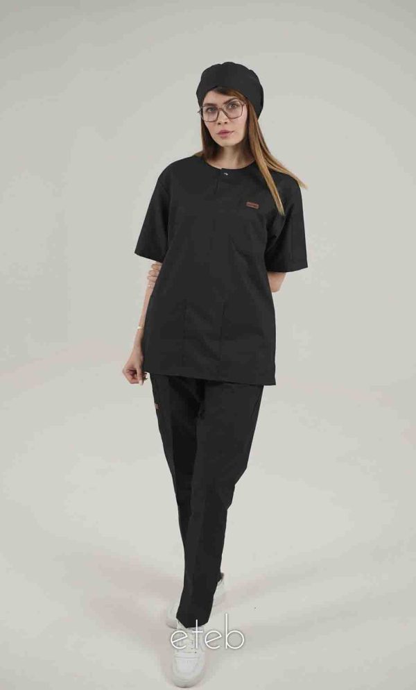 اسکراب یونیسکس یقه گرد مشکی خالص اورا