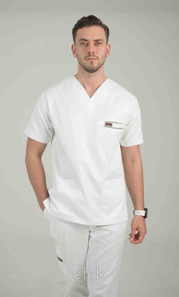 اسکراب یونیسکس یقه هفت سفید اورا