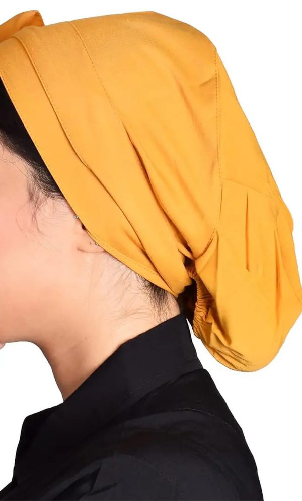خرید کلاه گره ای حجاب خردلی ICV223 | ایطب