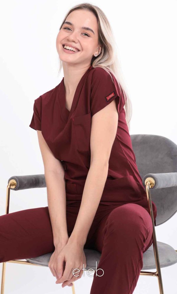 خرید و قیمت اسکراب شلوار یوفلکس زرشکی ISA209 | ایطب