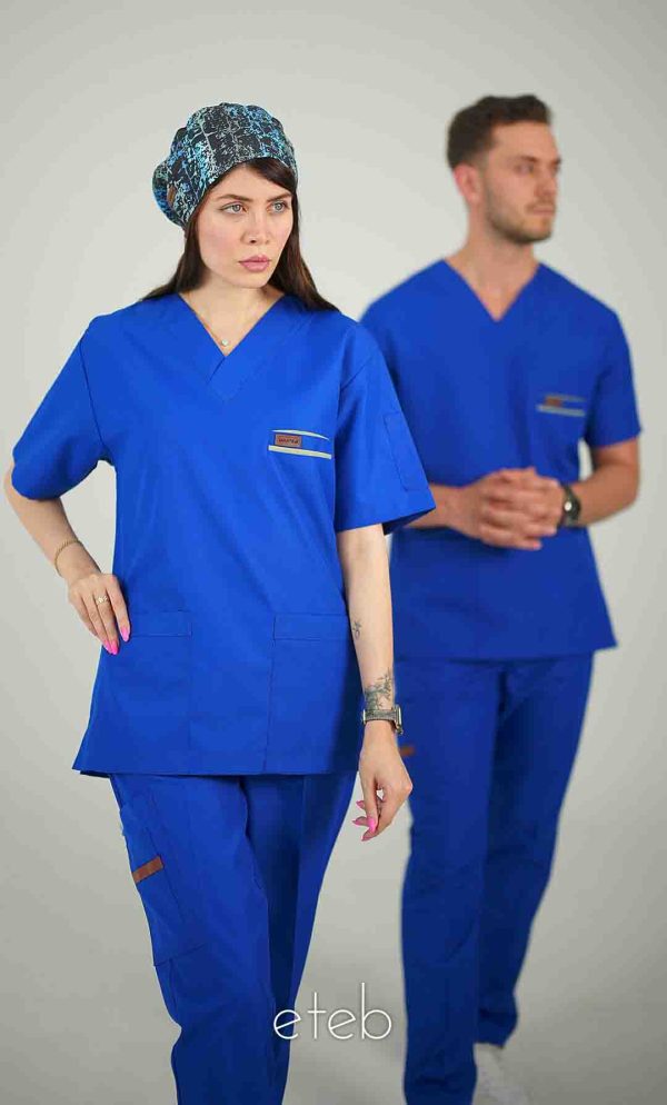 آبی کاربنی-اسکراب یونیسکس یقه هفت اورا ISOR110 | ایطب
