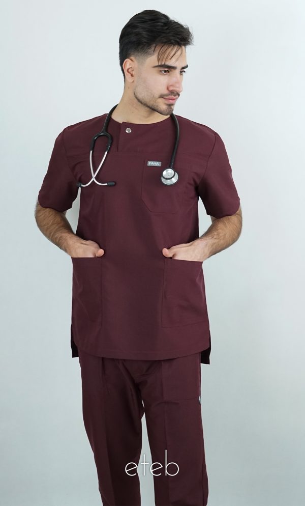 خرید و قیمت اسکراب شلوار الیت زرشکی ISFA103 | ایطب
