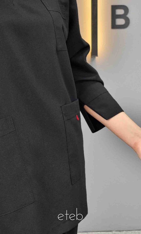 خرید تونیک شلوار سیزگی آستین سه ربع مشکی ITA210 | ایطب