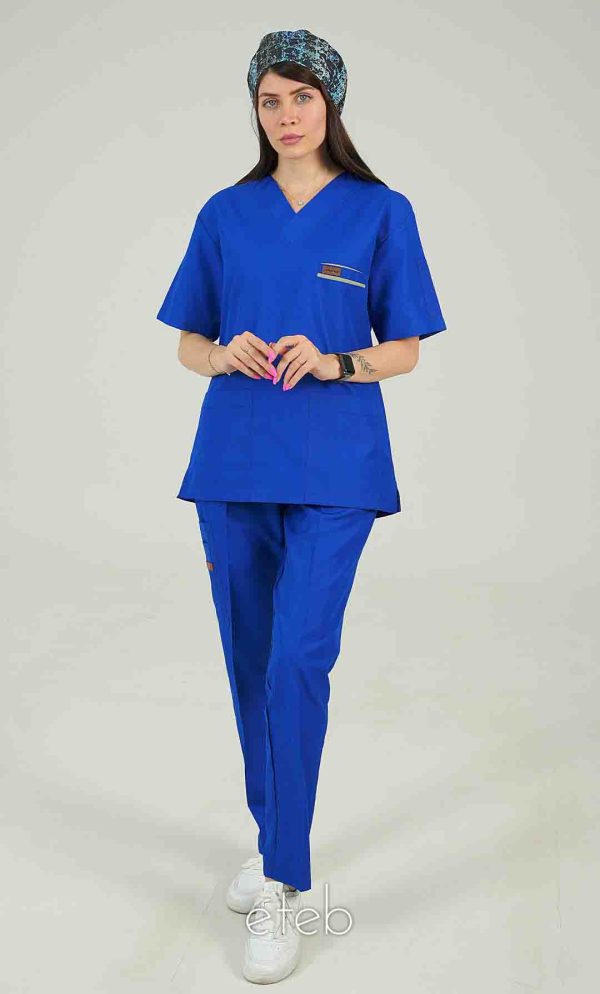 خریداری اسکراب یونیسکس یقه هفت آبی کاربنی اورا ISOR110 | ایطب