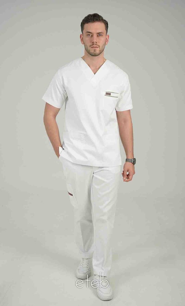 اسکراب یونیسکس یقه هفت سفید اورا