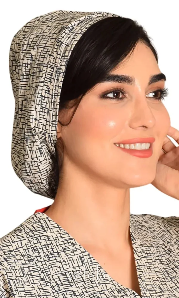 کلاه گره ای حجاب طرحدار ICS6147