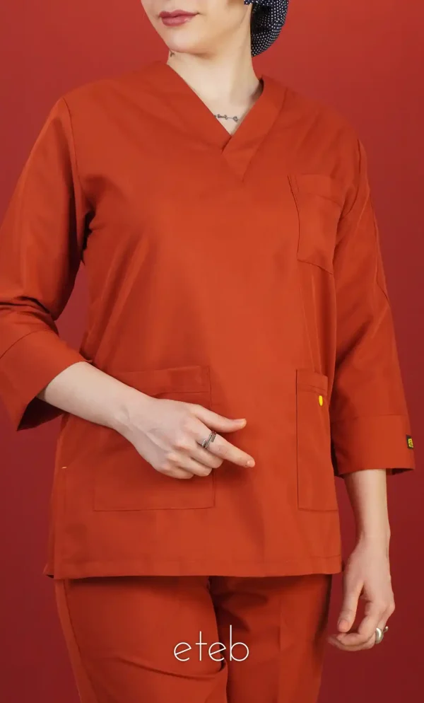 آجری - تونیک شلوار سیزگی آستین سه ربع ITA219