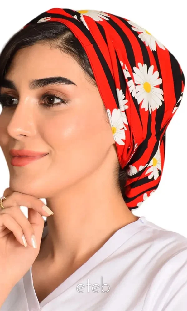 کلاه گره ای حجاب طرحدار ICS6132