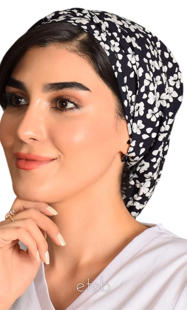 کلاه گره ای حجاب طرحدار ICS6138