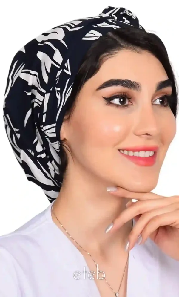 کلاه گره ای حجاب طرحدار ICS6152