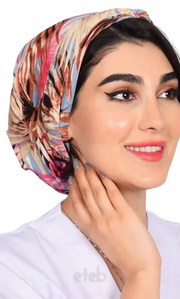 کلاه گره ای حجاب طرحدار ICS6154