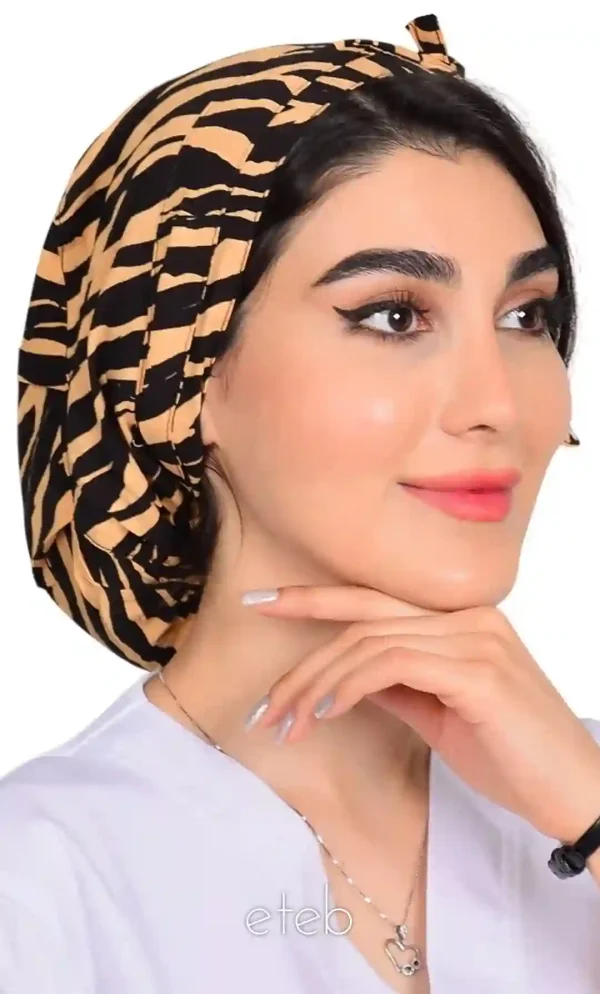 کلاه گره ای حجاب طرحدار ICS6155
