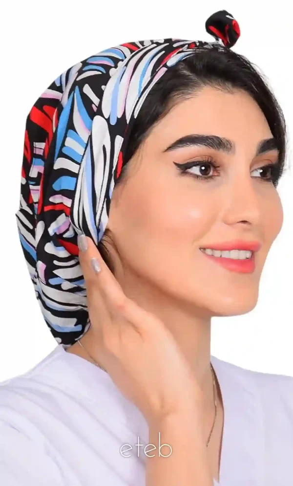 کلاه گره ای حجاب طرحدار ICS6156