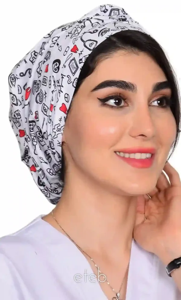 کلاه گره ای حجاب طرحدار ICS6165