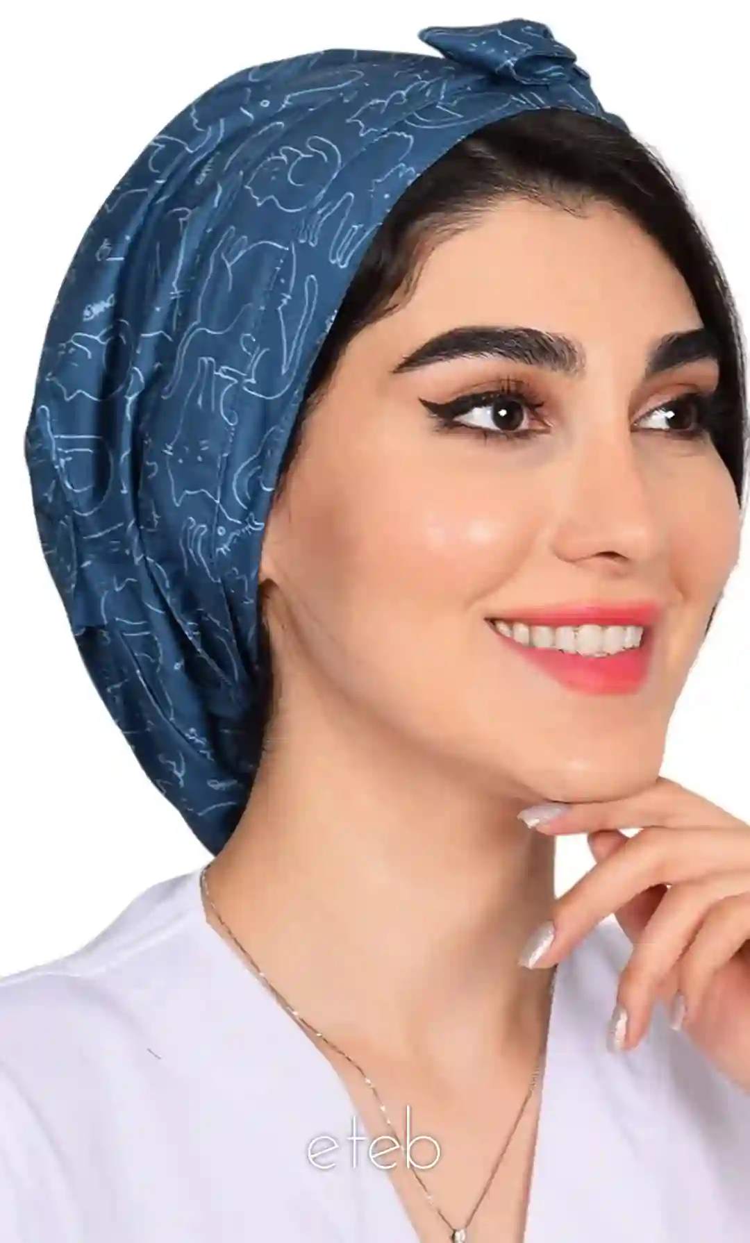 کلاه گره ای حجاب طرحدار ICS6166