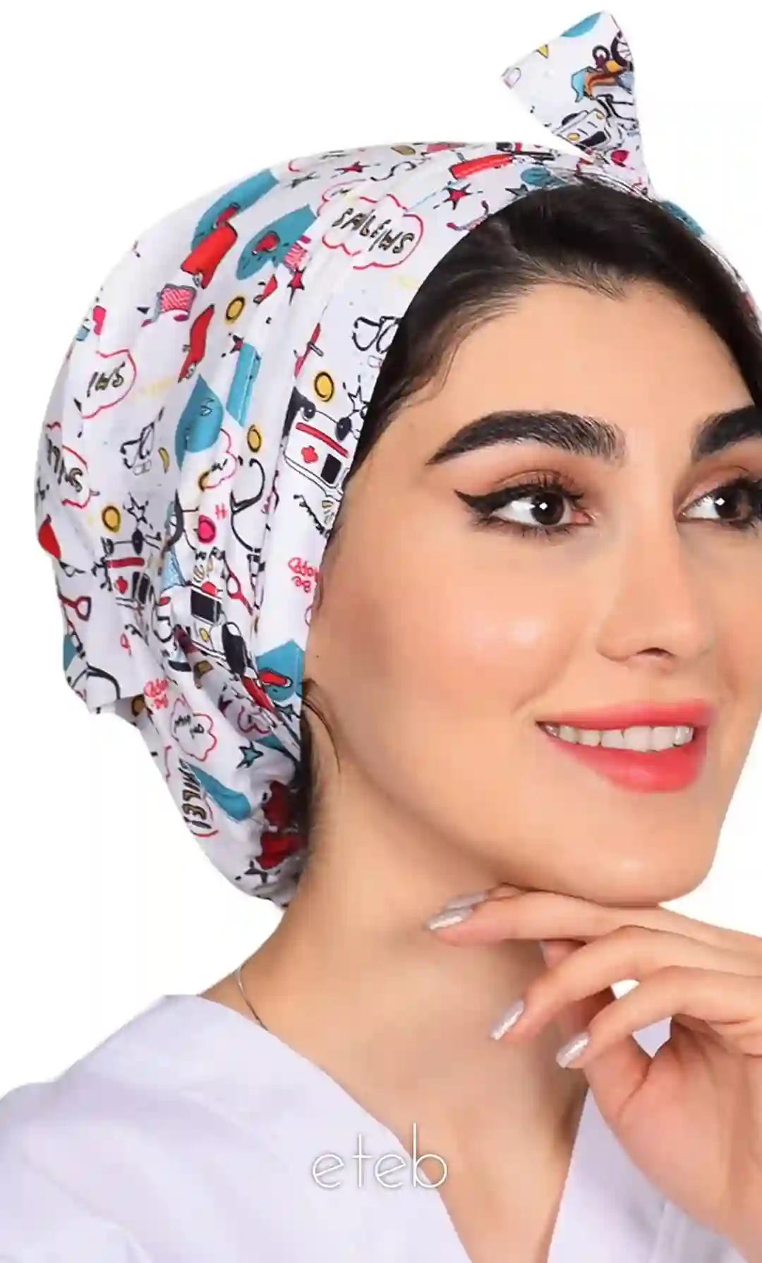 کلاه گره ای حجاب طرحدار ICS6172