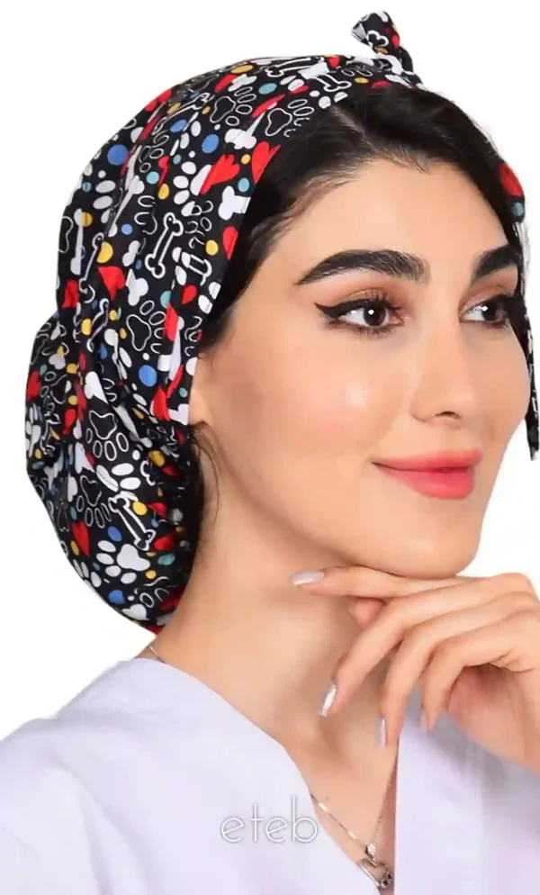 کلاه گره ای حجاب طرحدار ICS6173