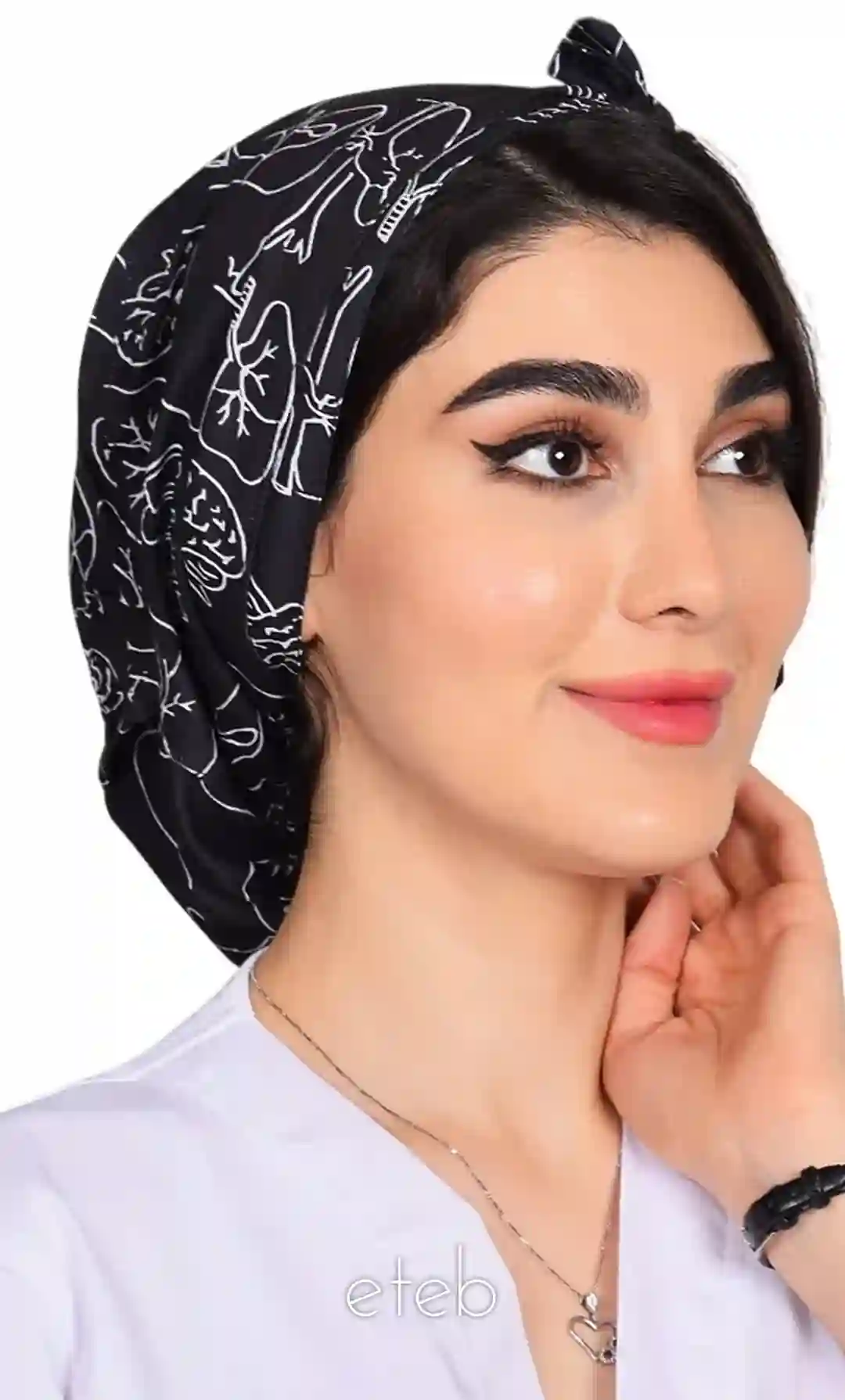 کلاه گره ای حجاب طرحدار ICS6177