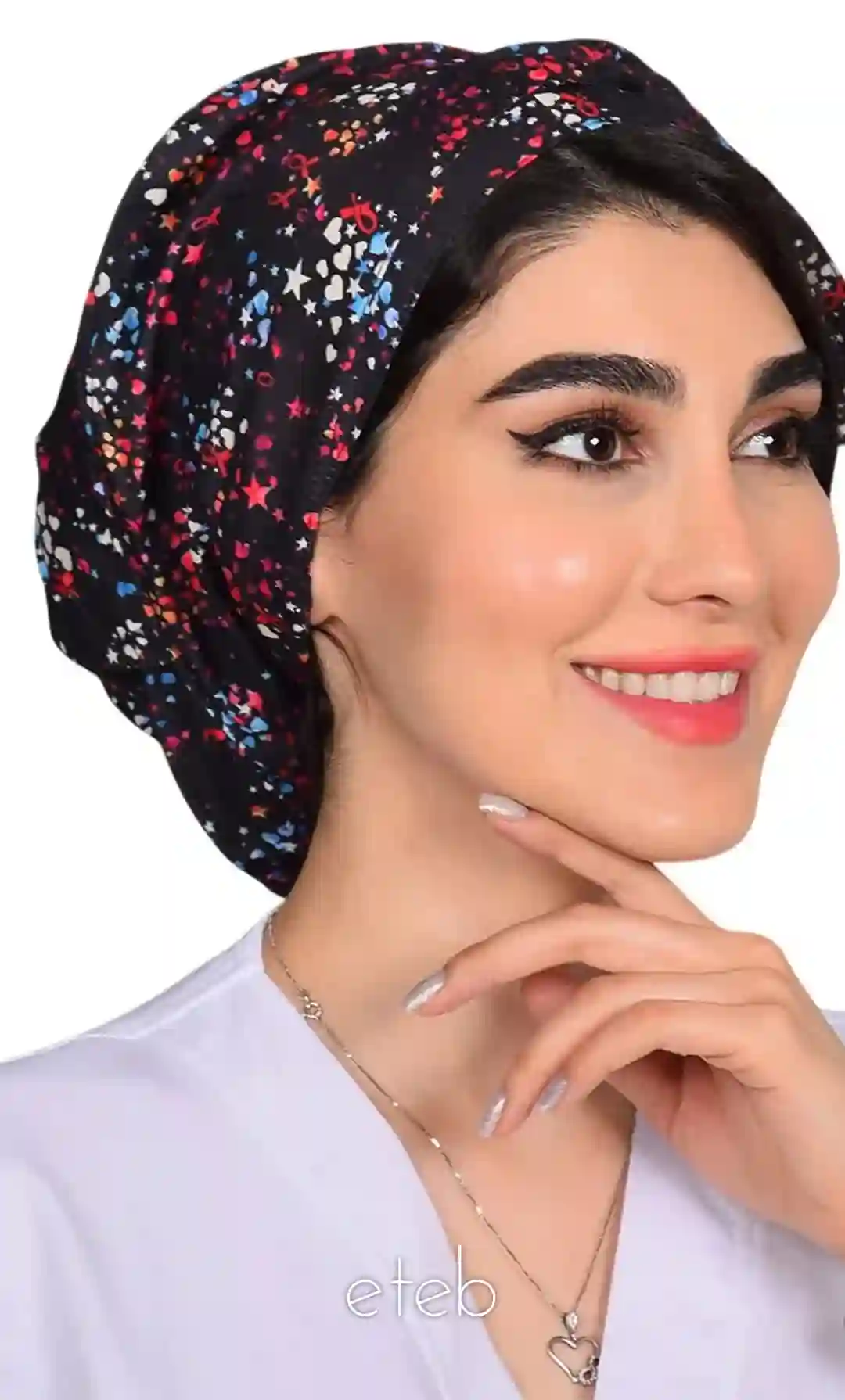 کلاه گره ای حجاب طرحدار ICS6183