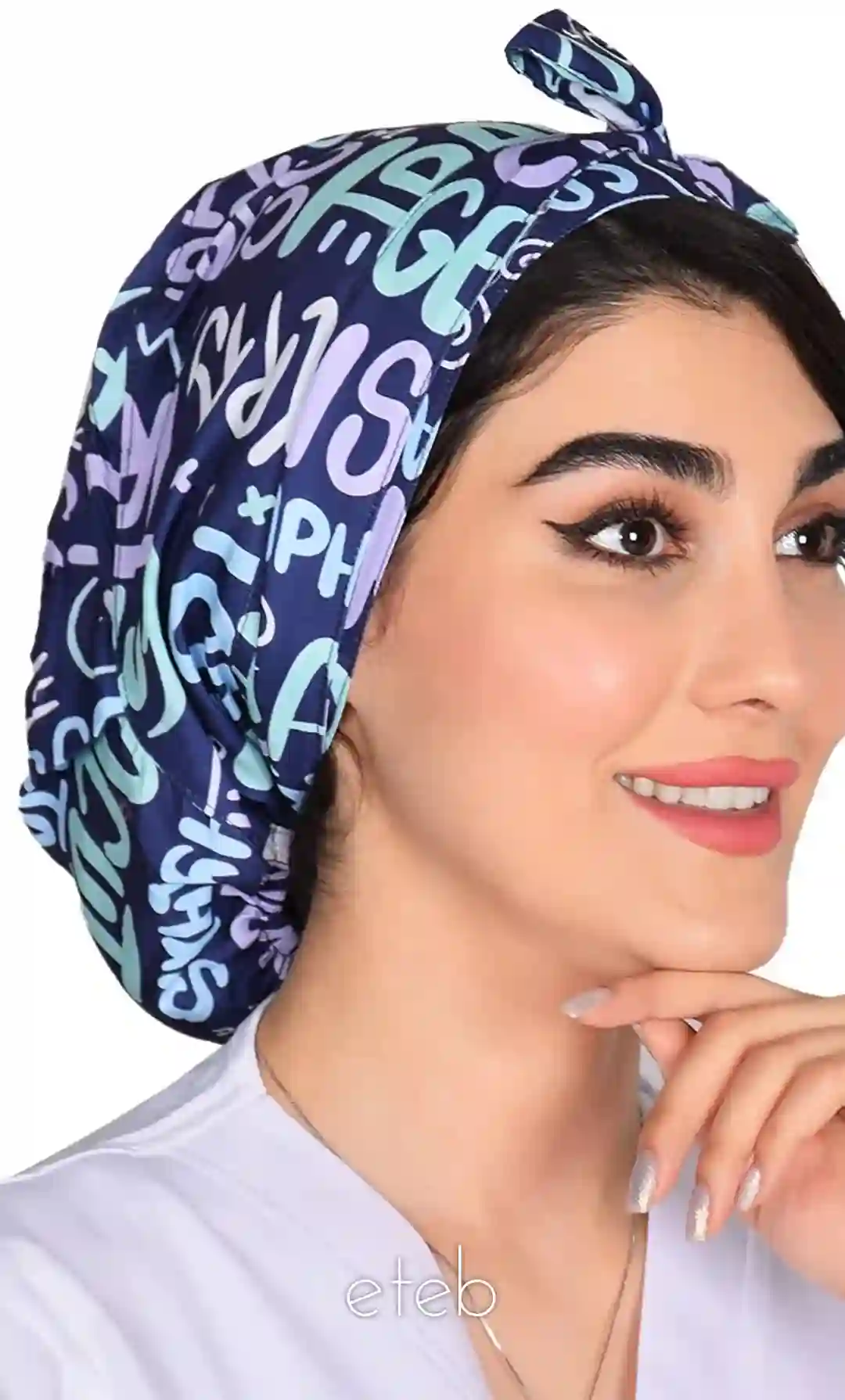 کلاه گره ای حجاب طرحدار ICS6184