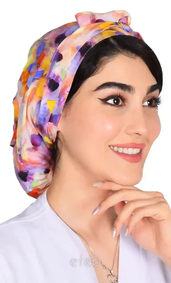 کلاه گره ای حجاب طرحدار ICS6189