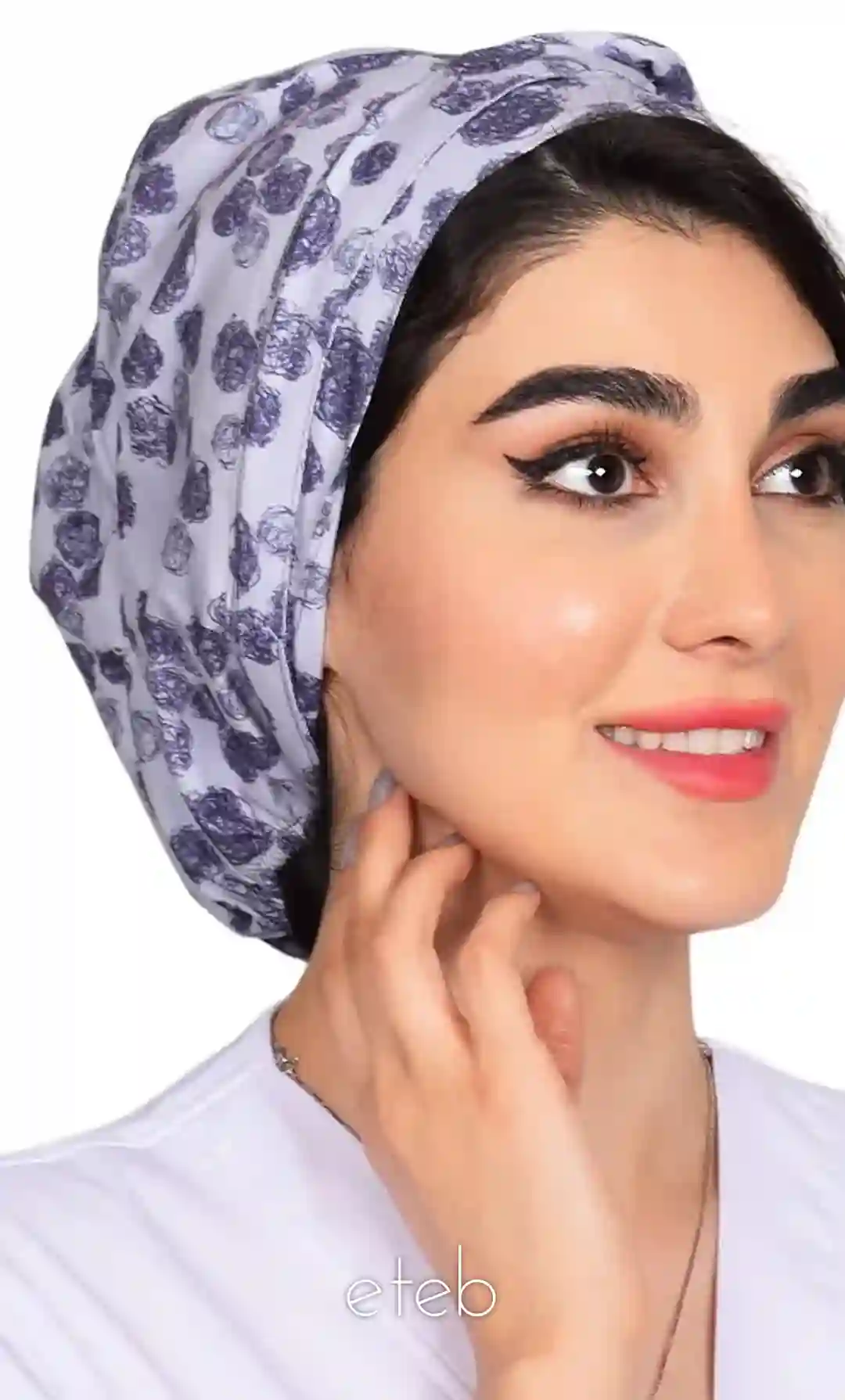 کلاه گره ای حجاب طرحدار ICS6194
