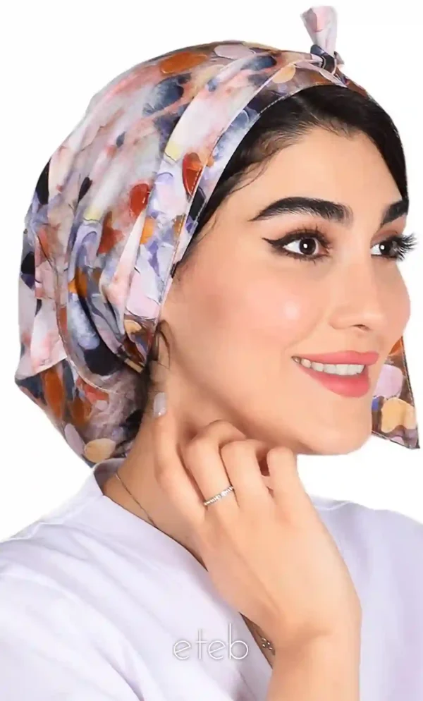 کلاه گره ای حجاب طرحدار ICS6201