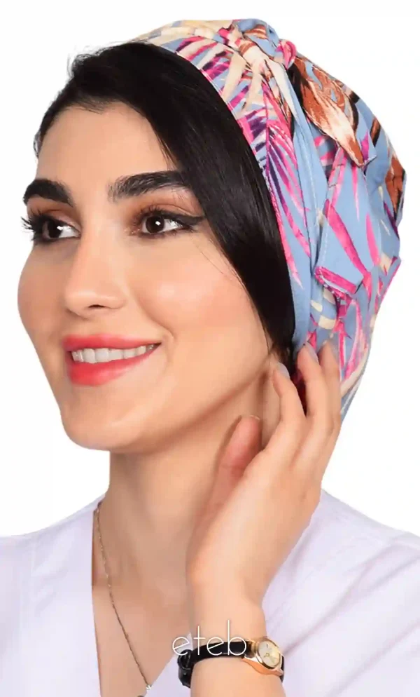کلاه گره ای حجاب طرحدار ICS6154