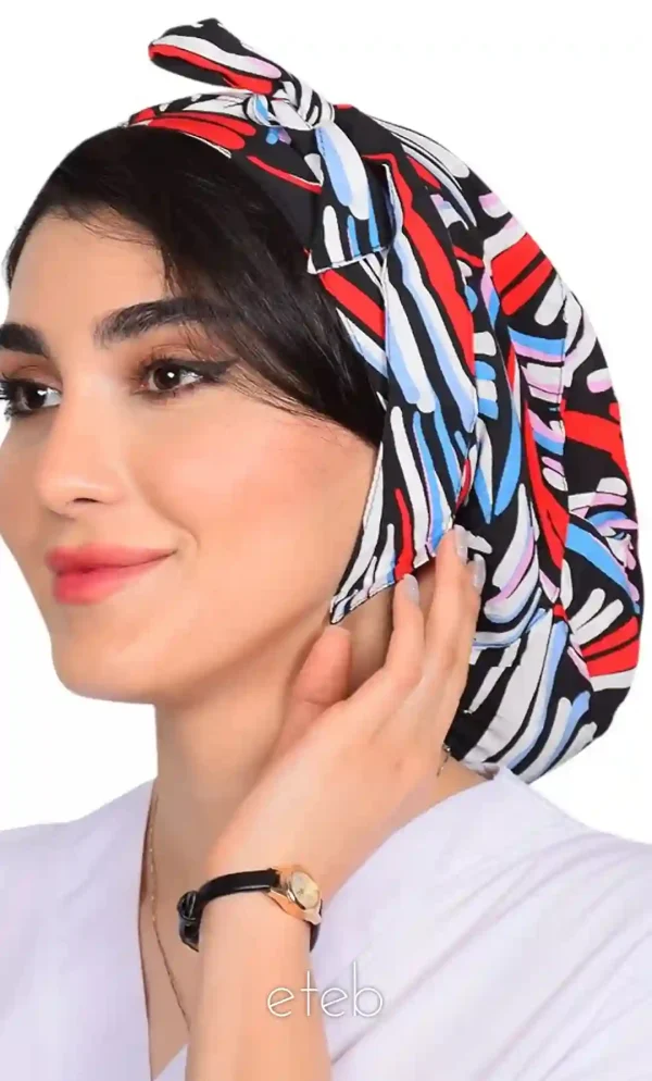 کلاه گره ای حجاب طرحدار ICS6156
