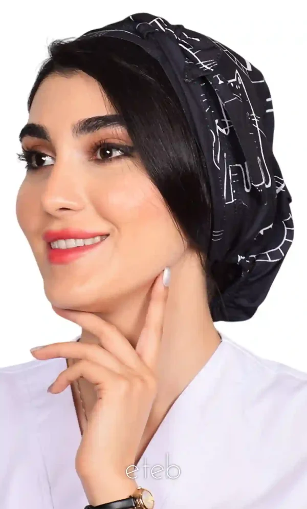 کلاه گره ای حجاب طرحدار ICS6158