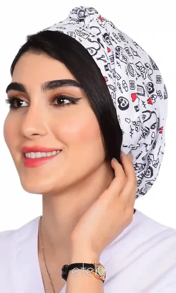 کلاه گره ای حجاب طرحدار ICS6165