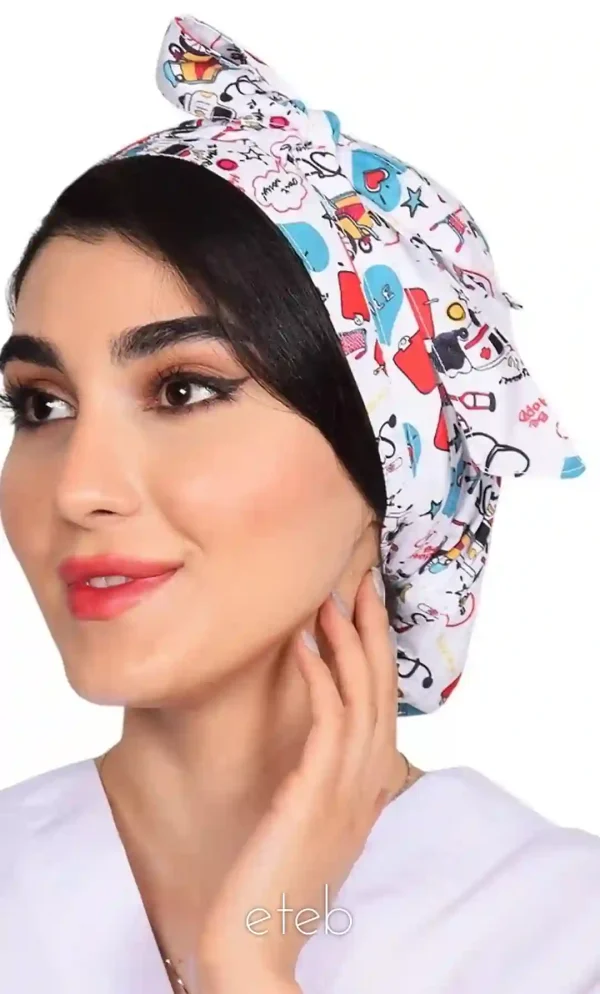 کلاه گره ای حجاب طرحدار ICS6172