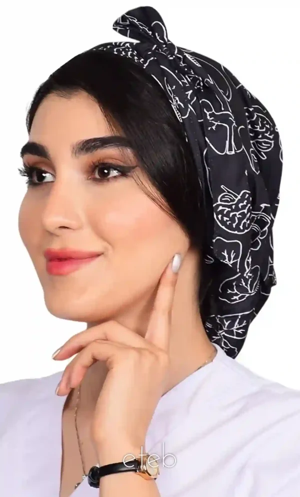 کلاه گره ای حجاب طرحدار ICS6177